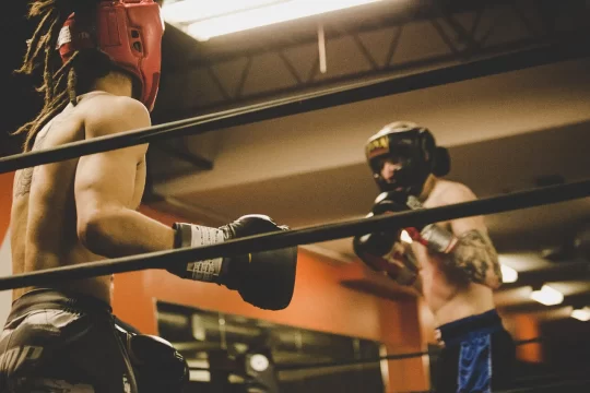 sparring de boxeo con coleta